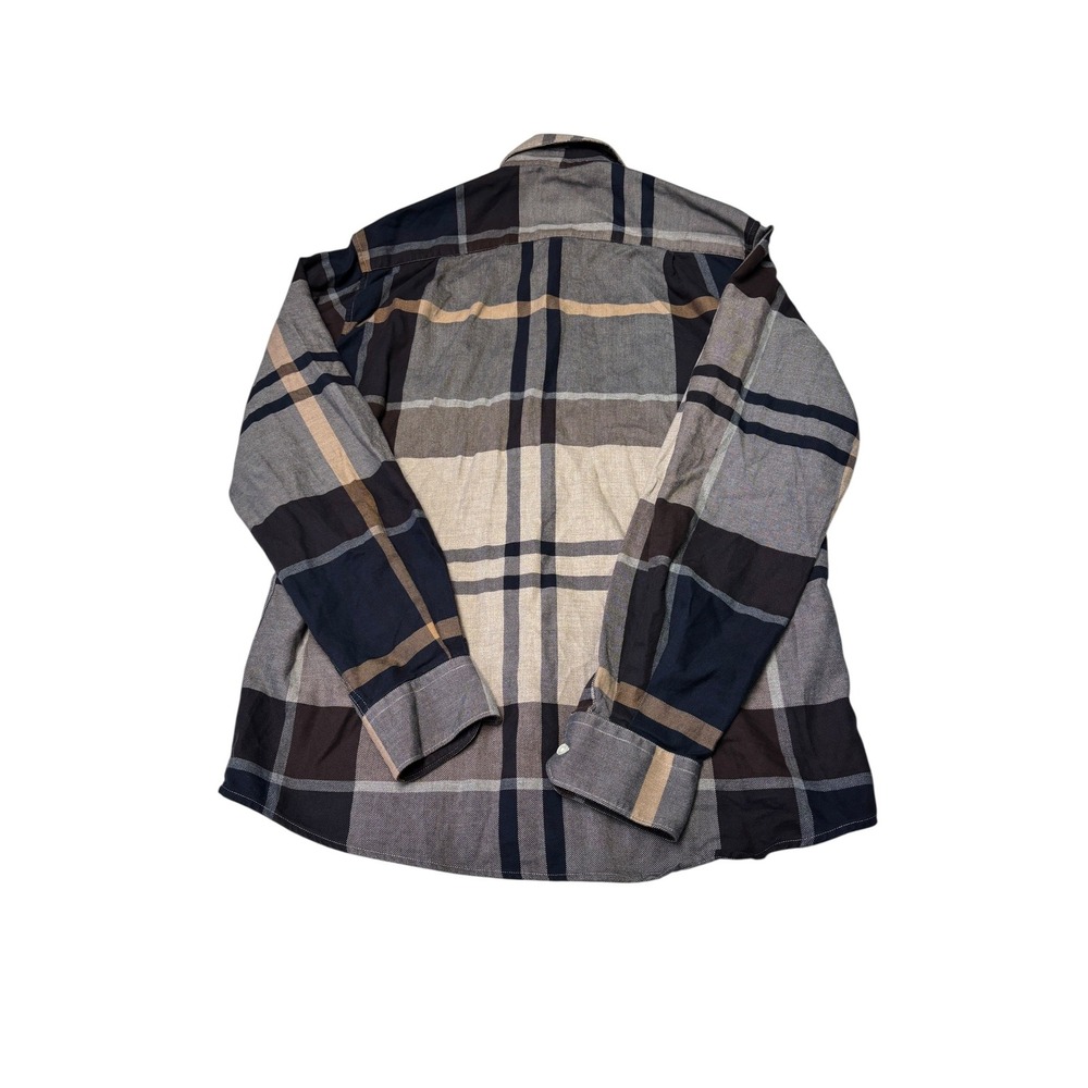 Barbour Mens Regular Fit Plaid Button Down Shirt Navy Tan Grey MSH5382TN63 Small - Picture 7 of 10